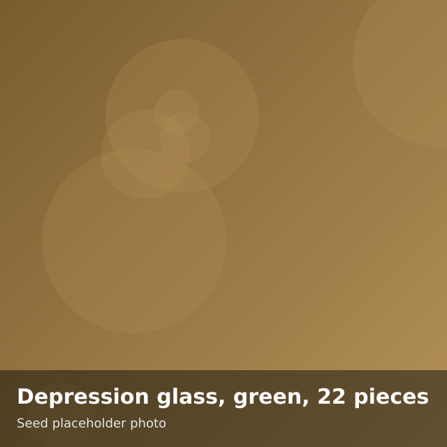 Depression glass, green, 22 pieces
